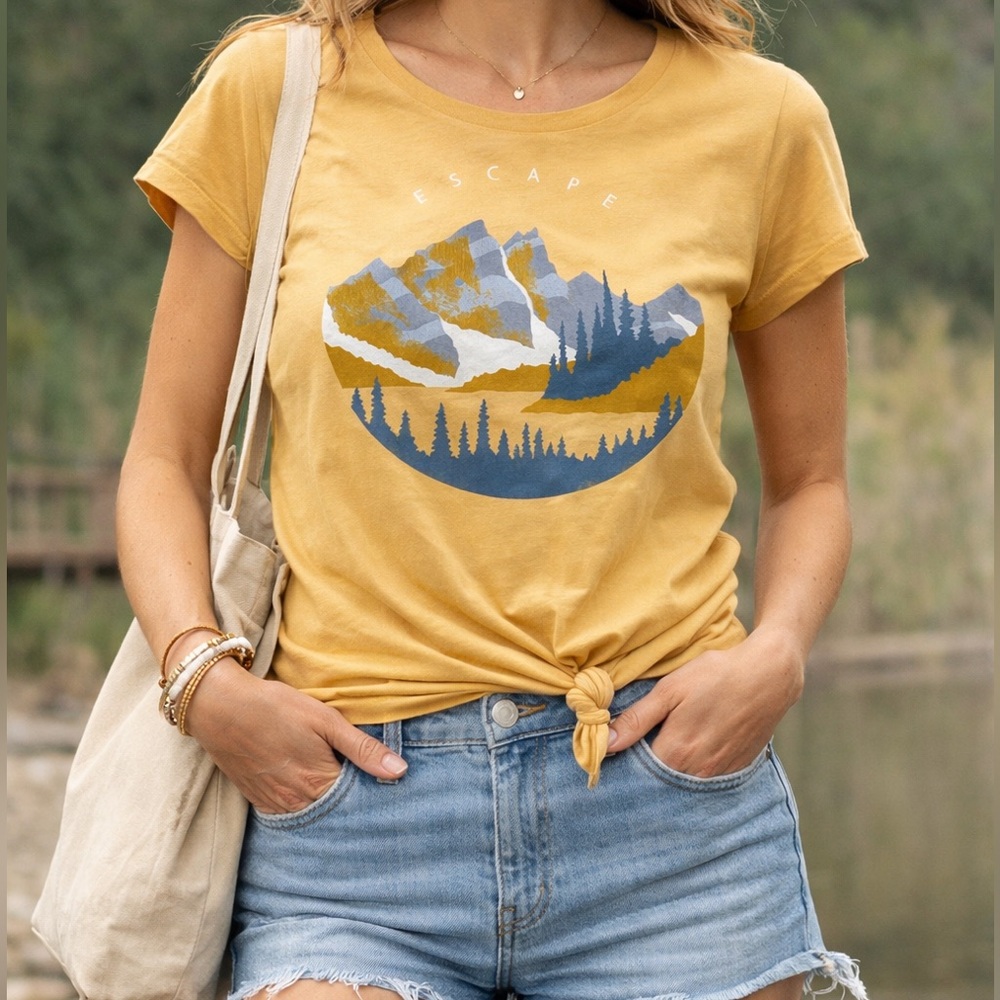 Yellow Wind River Graphic Tee